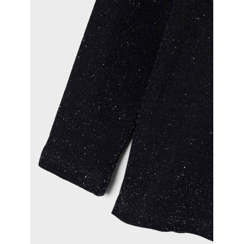 name it MINI longsleeve NMFRAGNE met glitters zwart Meisjes Polyamide Ronde hals 80