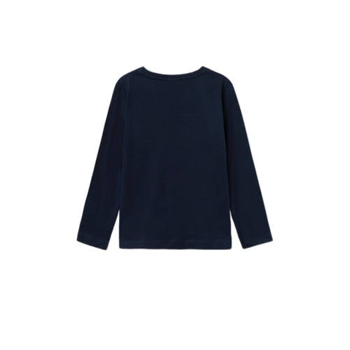 Name it MINI longsleeve NMMRICKO met printopdruk donkerblauw Jongens Katoen Ronde hals 122 128