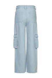 thumbnail: Blauwe meisjes Blue Rebel loose fit jeans Izzie van denim met regular waist, rits- en haaksluiting en effen