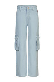 thumbnail: Blauwe meisjes Blue Rebel loose fit jeans Izzie van denim met regular waist, rits- en haaksluiting en effen