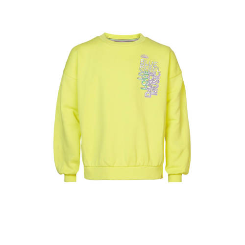 Blue Rebel sweater Indy met printopdruk geel Printopdruk 146 152