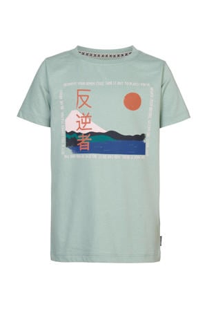T-shirt Juan met printopdruk groen