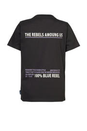 thumbnail: Blue Rebel T-shirt Jeremy met tekst zwart