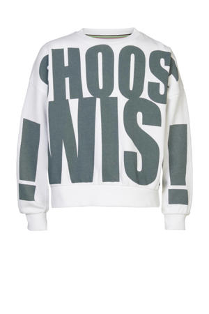 sweater Ivy met tekst wit