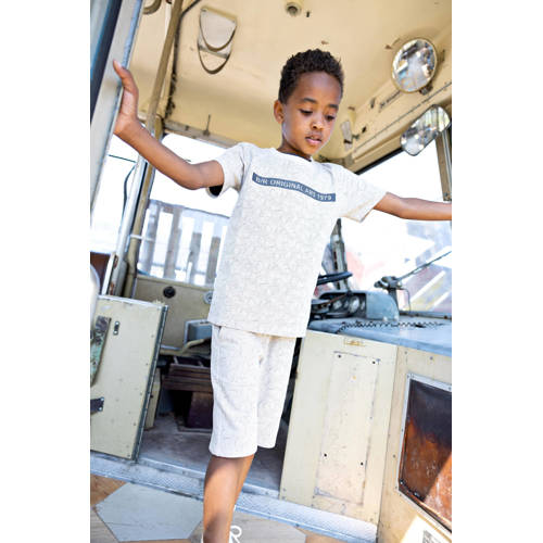 Blue Rebel T-shirt Joaquin met tekst ecru Jongens Katoen Ronde hals Tekst 98 104