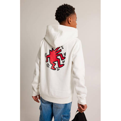America Today hoodie Sly met backprint wit rood Sweater Backprint 134 140