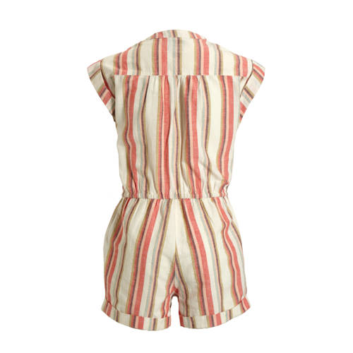 Me & My Monkey gestreepte playsuit Pip multi Meisjes Katoen Henleykraag 98 104