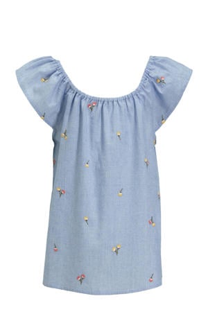 chambray top Polly lichtbkauw