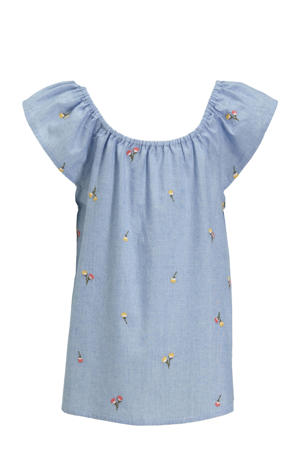 chambray top Polly lichtbkauw