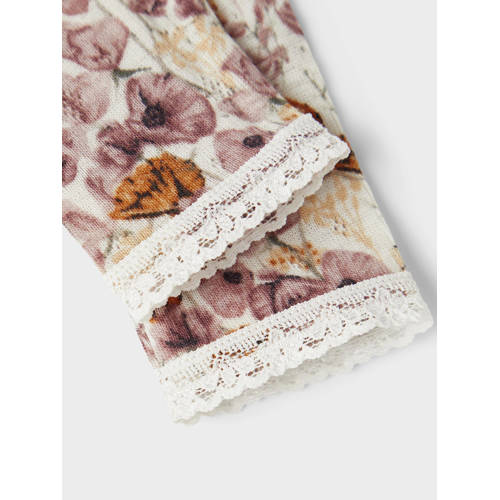 name it BABY wollen broek NBFWANG met all over print roze oranje paars 62
