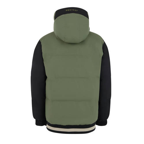 Protest ski-jack PRTLARK JR groen zwart Skijack Jongens Polyester Capuchon 128