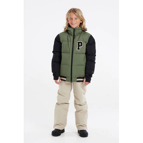 Protest ski-jack PRTLARK JR groen zwart Skijack Jongens Polyester Capuchon 128