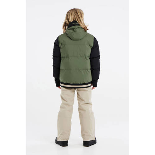 Protest ski-jack PRTLARK JR groen zwart Skijack Jongens Polyester Capuchon 128