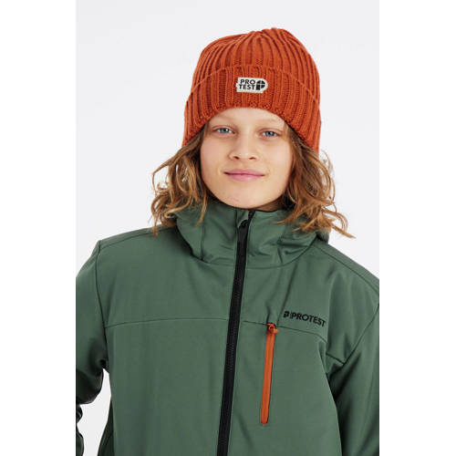 Protest softshell ski-jack PRTBALOE JR groen Skijack Effen 116