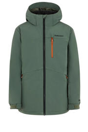 thumbnail: Groene jongens Protest softshell ski-jas met effen, capuchon en winddichte rits