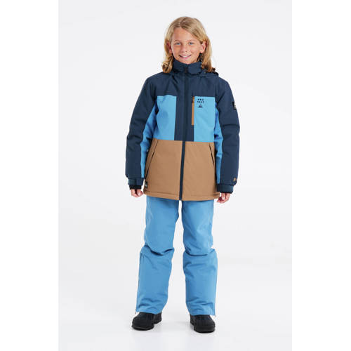 Protest ski-jack RTBUZZERD JR donkerblauw aqua camel Skijack Jongens Polyester Capuchon 116