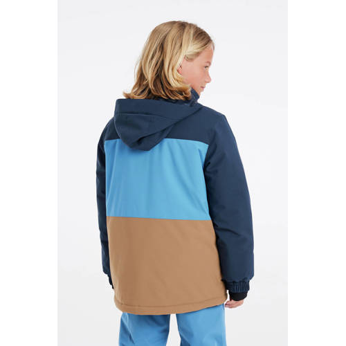 Protest ski-jack RTBUZZERD JR donkerblauw aqua camel Skijack Jongens Polyester Capuchon 116