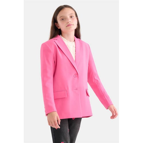 Shoeby relaxed fit blazer roze Meisjes Polyester Reverskraag 