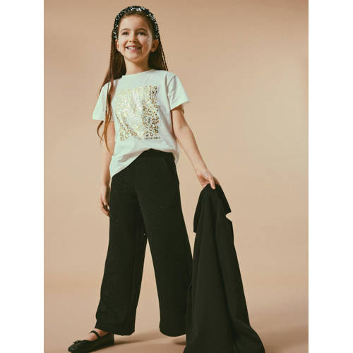 name it KIDS broek NKFRYLULLE met glitters zwart Meisjes Polyester Effen 146