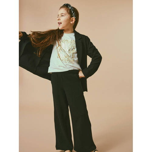 name it KIDS broek NKFRYLULLE met glitters zwart Meisjes Polyester Effen 146