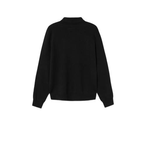 Name it KIDS sweater NKMROMIL zwart Jongens Viscose Opstaande kraag Effen 146 152