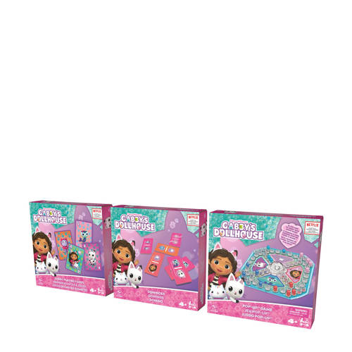 Gabby's Dollhouse Gabby's Poppenhuis Spellen & Puzzel Pakket PopUp Spel Kaartspel Domino's Bordspel