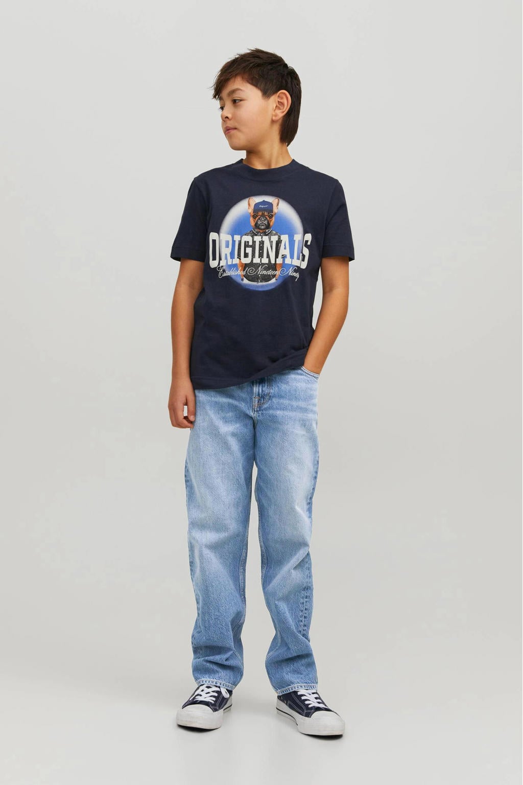 JACK & JONES JUNIOR loose fit jeans JJICHRIS JJORIGINAL blue denim