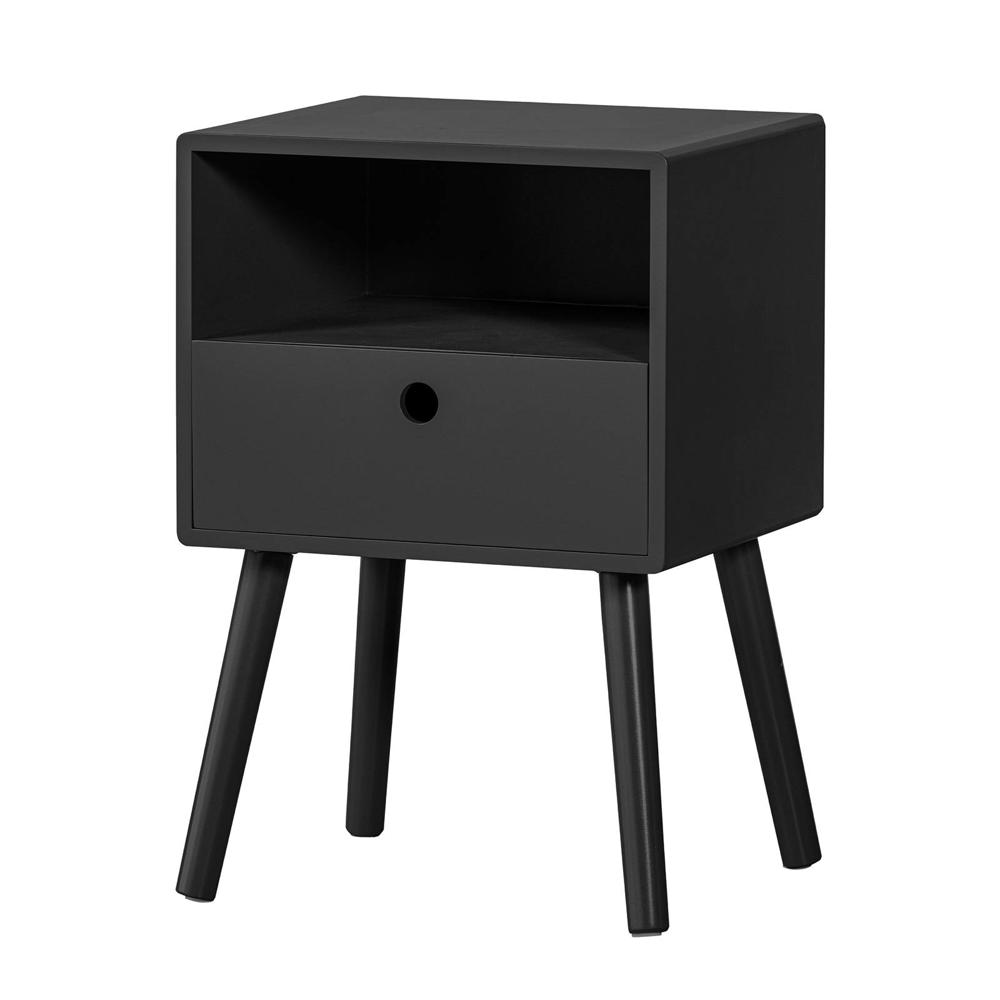 WOOOD WOOOD Ozzy Nachtkastje Hout Zwart 53x36x30 Ozzy