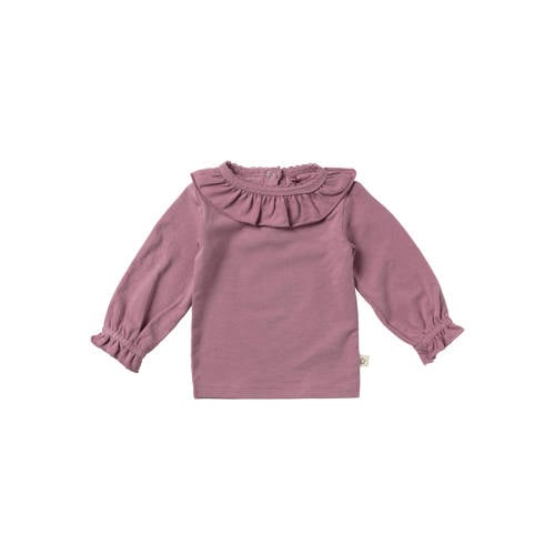 Your Wishes baby longsleeve Nyna met ruches paars Meisjes Modal Ronde hals 
