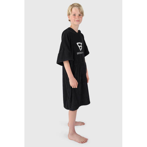 Brunotti kinder surf poncho Panchia zwart Strandponcho Effen