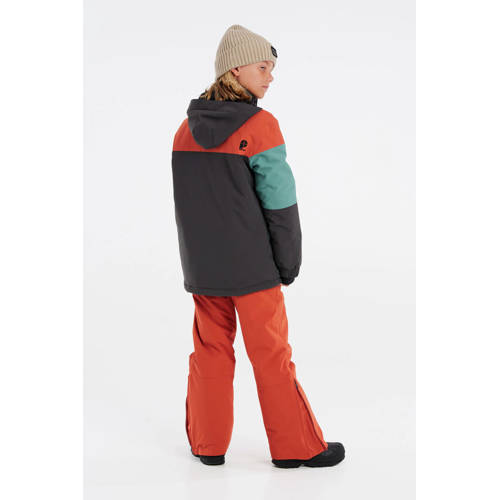 Protest ski-jack PRTPECKER JR antraciet oranje turquoise Skijack Grijs Jongens Polyester Capuchon 104