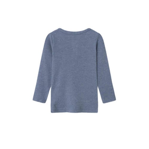name it MINI longsleeve NMMKAB middenblauw Jongens Katoen Ronde hals Effen 80