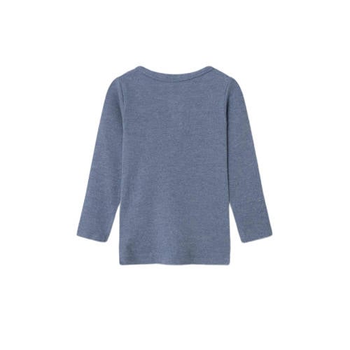 Name it MINI longsleeve NMMKAB middenblauw Jongens Katoen Ronde hals Effen 122 128