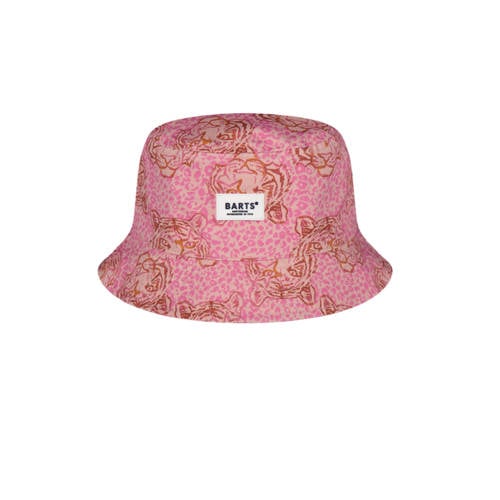 Barts bucket hat met all over print roze/lichtbruin Hoed Jongens Katoen