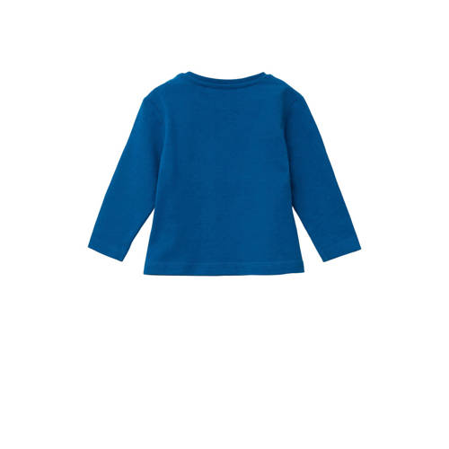 S.Oliver baby longsleeve met printopdruk helderblauw Jongens Katoen Ronde hals 62