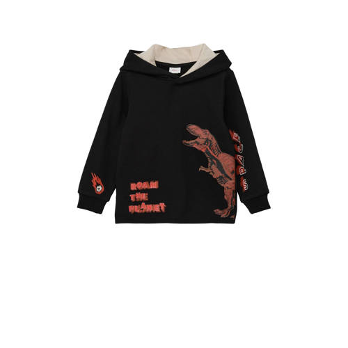 s.Oliver hoodie met printopdruk zwart/brique Sweater Printopdruk