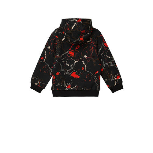S.Oliver hoodie met all over print zwart rood Sweater All over print 104 110