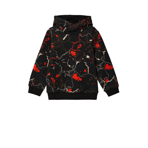 s.Oliver hoodie met all over print zwart/rood Sweater All over print