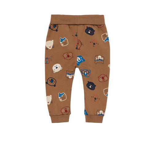 S.Oliver baby broek met all over print lichtbruin meerkleurig Jongens Stretchkatoen 50