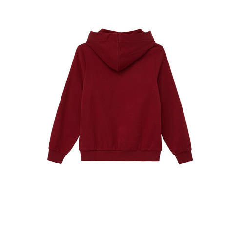 S.Oliver hoodie met tekst donkerrood Sweater Tekst 176