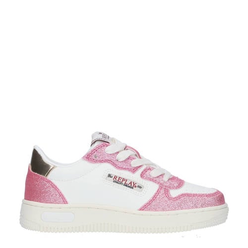 REPLAY Epic Jr sneakers wit/roze Meisjes Imitatieleer Meerkleurig
