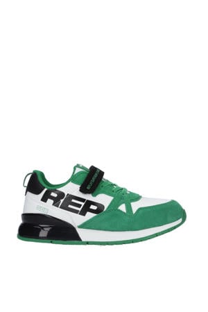 Shoot Jr   suède sneakers groen/wit