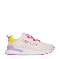 thumbnail: Roze meisjes REPLAY Maze Jr sneakers van imitatieleer en textiel met veters