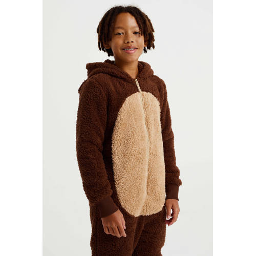 WE Fashion teddy onesie bruin beige Meerkleurig 110 116