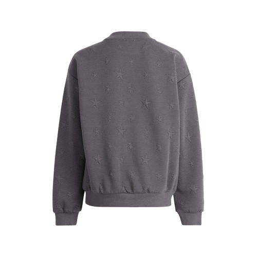 Shoeby sweater met sterren en textuur donkergrijs Sterren 98 104
