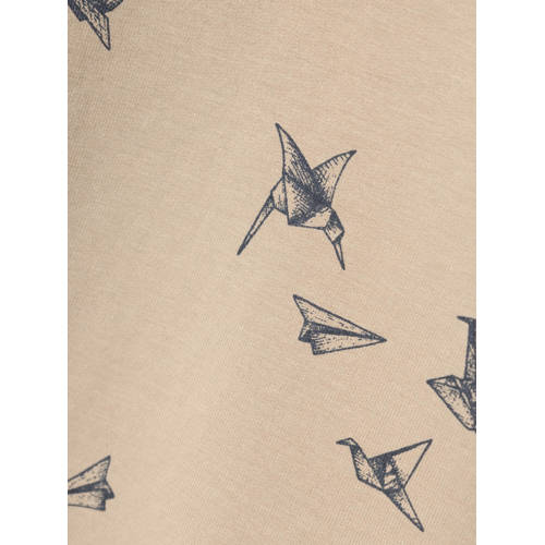 Name it MINI sweater NMMNAYKAN met all over print zand Beige Jongens Sweat (duurzaam) Ronde hals 104