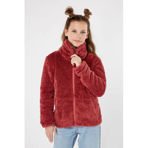 Protest teddy vest Riri JR roestbruin Skivest Meisjes Polyester Opstaande kraag - maat 128 afbeelding