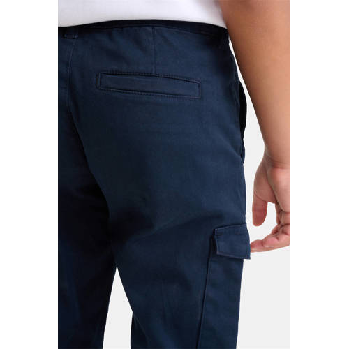 Shoeby regular fit broek donkerblauw Jongens Katoen Effen 92