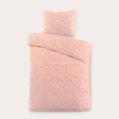 NOUS Kids katoenen dekbedovertrek peuter (120x150 cm) Roze Stip