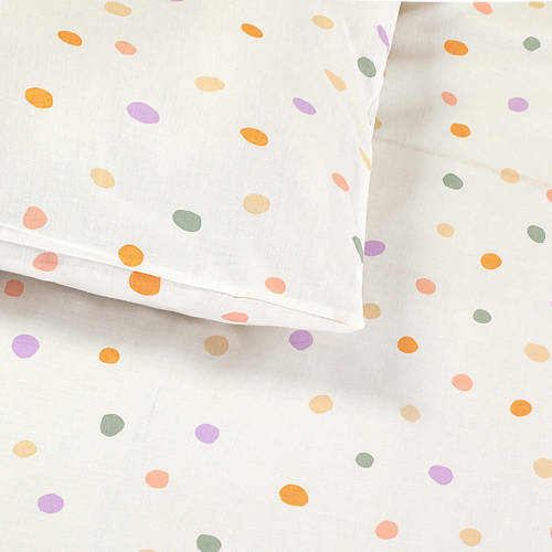 NOUS Kids katoenen dekbedovertrek baby (100x135 cm) Wit Stip